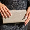 Champagne Gold Clasp Detail Box Clutch Bag