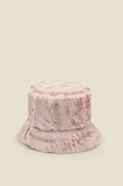 Taupe Faux Fur Bucket Hat