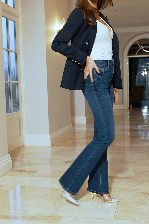 Indigo Blue Sculpting Kick Flare Jeans - Image 6