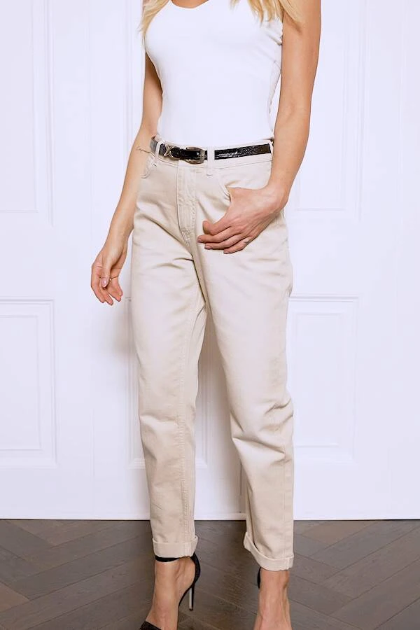 Ecru Girlfriend Jeans - Image 10