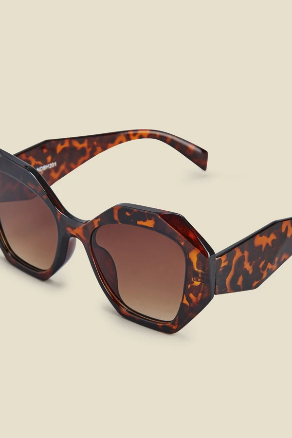 Tortoiseshell Angular Sunglasses - Image 2