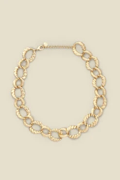 Gold Hammered Chunky Chain Necklace