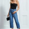 Mid Blue Denim Culotte Jeans
