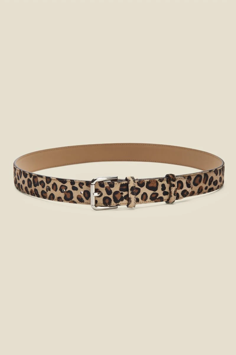 Leopard Pony Waist Belt With Gold Square Buckle - Image 2