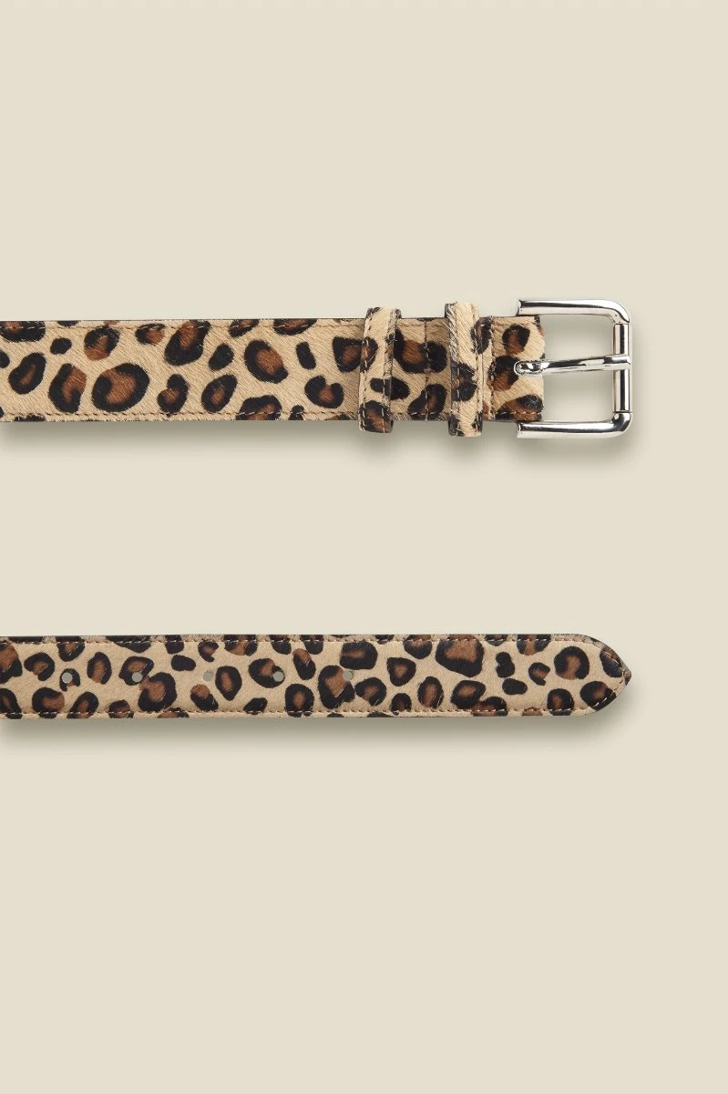 Leopard Pony Waist Belt With Gold Square Buckle - Image 4