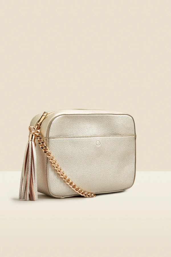 Gold Chain Detail Cross Body Bag With Tassel - Image 2
