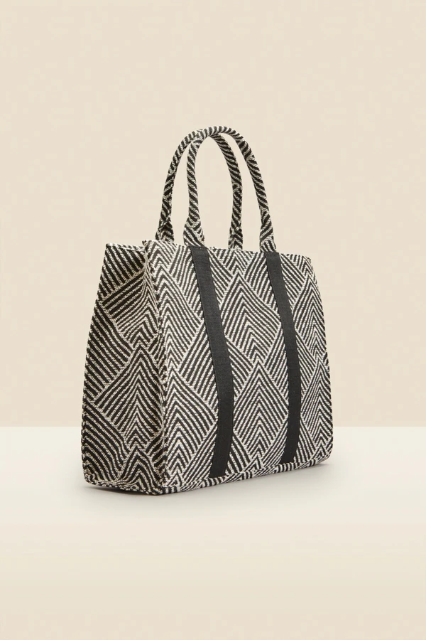 Black & White Geometric Tote Bag - Image 3