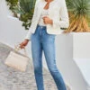 Light Wash Denim Slim Leg Jeans