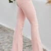 Soft Pink Kick Flare Jeans