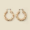 Gold Twist Detail Hoop Earrings