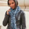 Blue Leopard Print Scarf