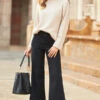 Black Wide Leg Cropped Jeans