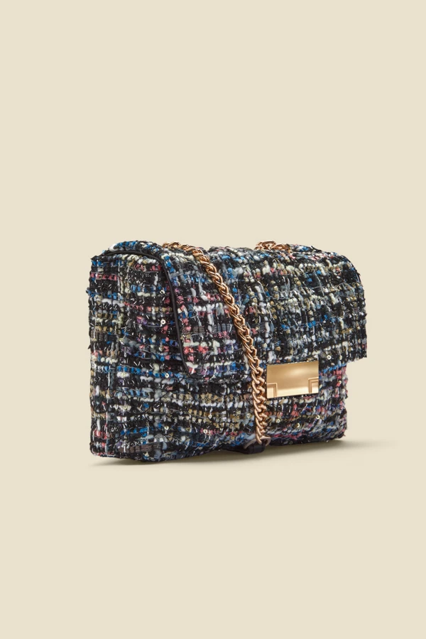 Black Boucle Clasp Detail Cross Body Bag - Image 2