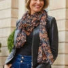 Black Baroque Print Scarf