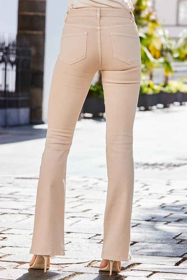 Ecru Kick Flare Jeans - Image 3