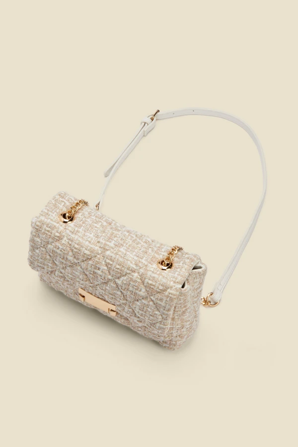 Natural Boucle Clasp Detail Cross Body Bag - Image 3