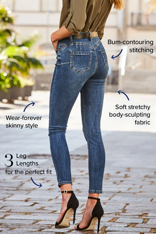 Mid Blue Sculpting Skinny Jeans - Image 3