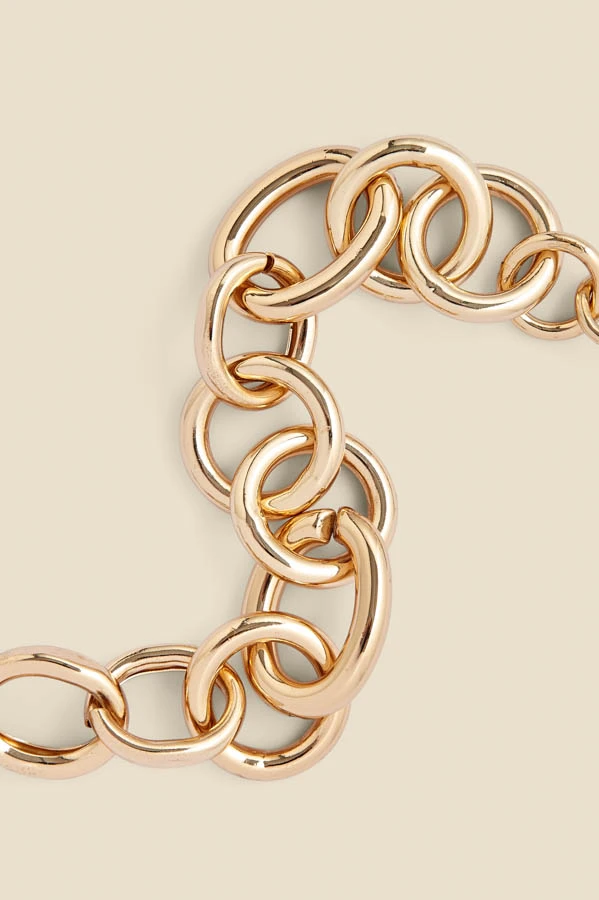 Gold Chunky Contrast Toggle Detail Bracelet - Image 2